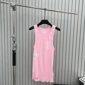Women's Chrome Hearts Letter Print Vest Dress Pink